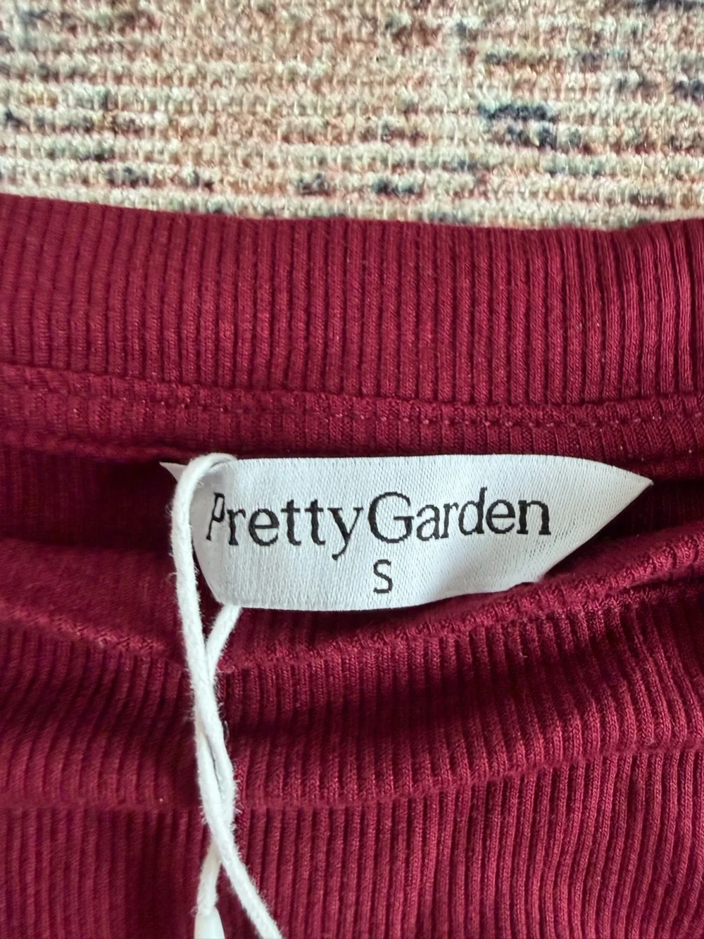 PrettyGarden Womens Burgundy Long-Sleeve Ruched Tee